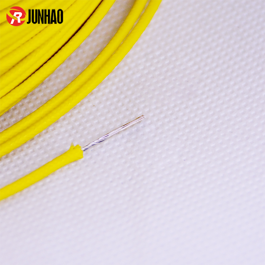 1-20062G02A5252 Yellow UL 3122 22 awg Fiberglass Braid Silicone Rubber Insulated High Temperature Flexible Silicone Wire 1