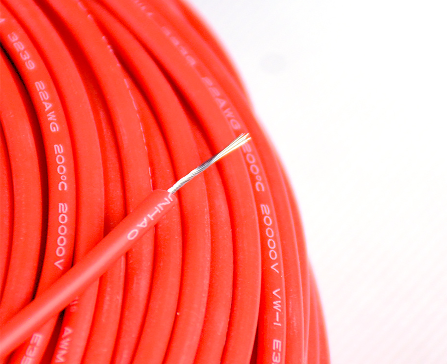 1-200G115415b24 awm Style 3239 20KV dc Electric Cable 150C, 22 AWG Red Cable 2.9mm 1