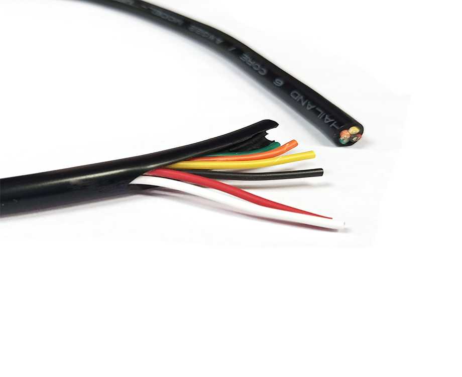 1-200H509393c45 6 Core PVC 22 awg Wire Cable, Tinned Copper Flexible Electrical Wires 1