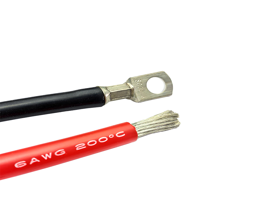 1-201015091604912 Custom Electric Wire 6 awg Silicone Rubber Insulated Cable with round Terminal 3