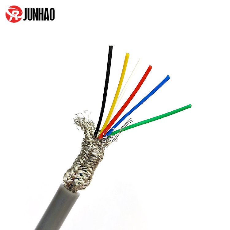 1-240122110144335 6 Core Shielded Wire Cable 24AWG fep Wire With Silicone Jacket